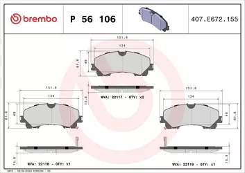 Brembo P 56 106 <span>тормозные колодки передние</span>