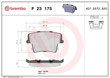 Brembo P 23 175 <span>тормозные колодки задние</span>