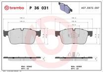 Передние тормозные колодки Brembo  P 36 031