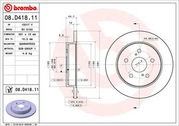 Brembo Prime Line 08.D418.11 <span>тормозной диск полный</span>
