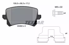 Задние тормозные колодки Textar Q+ 2448301 для Volkswagen Sharan 2 пок. / рестайлинг
