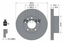 Тормозной диск Textar 92304905 для Mercedes-Benz G-Class W463 / рестайлинг 3