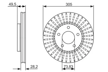 Bosch 0 986 479 698 <span>тормозной диск вентилируемый</span>