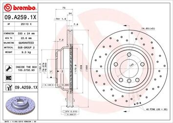 Brembo Xtra Line 09.A259.1X <span>тормозной диск вентилируемый</span>