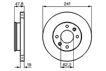 Bosch 0 986 479 206 <span>тормозной диск вентилируемый</span>