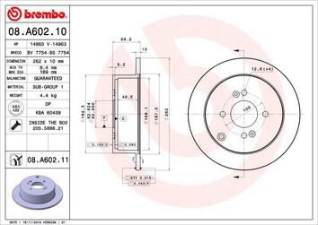 Brembo Prime Line 08.A602.11 <span>тормозной диск полный</span>