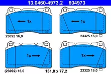 Передние тормозные колодки ATE  13.0460-4973.2