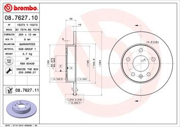 Brembo Prime Line 08.7627.10 <span>тормозной диск полный</span>