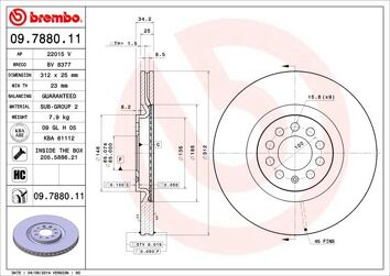 Brembo Prime Line 09.7880.11 <span>тормозной диск вентилируемый</span>