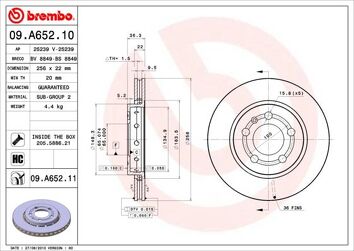 Brembo Prime Line 09.A652.11 <span>тормозной диск вентилируемый</span>