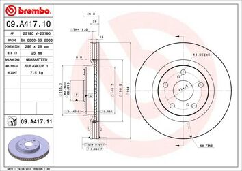 Brembo Prime Line 09.A417.11 <span>тормозной диск вентилируемый</span>