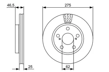 Bosch 0 986 479 428 <span>тормозной диск вентилируемый</span>