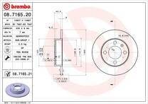 Тормозной диск Brembo Prime Line 08.7165.21 для Volkswagen Lupo 1 пок.