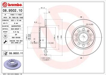 Brembo Prime Line 08.9502.11 <span>тормозной диск полный</span>