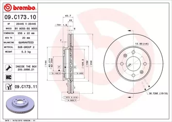 Brembo Prime Line 09.C173.11 <span>тормозной диск вентилируемый</span>