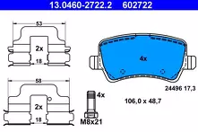 Задние тормозные колодки ATE  13.0460-2722.2