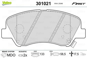 Valeo First 301021 <span>тормозные колодки передние</span>