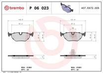 Задние тормозные колодки Brembo  P 06 023