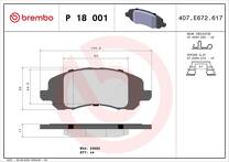Передние тормозные колодки Brembo  P 18 001