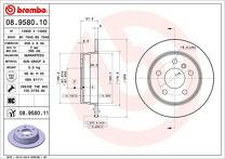 Тормозной диск Brembo Prime Line 08.9580.11 для Mercedes-Benz A-Class W169 / рестайлинг