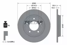 Тормозной диск Textar 92314403 для Hyundai Elantra 7 пок. / рестайлинг