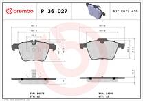 Передние тормозные колодки Brembo  P 36 027