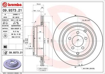 Brembo Prime Line 09.9373.21 <span>тормозной диск вентилируемый</span>