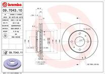 Тормозной диск Brembo Prime Line 09.7043.10 для Mitsubishi Space Star 1 пок. / рестайлинг