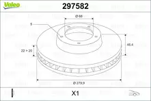 Тормозной диск Valeo 297582 для Audi A8 D3