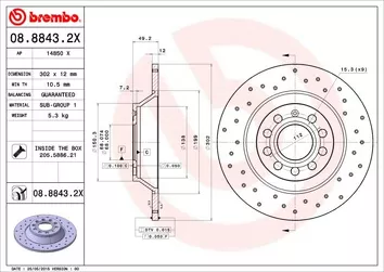 Brembo Xtra Line 08.8843.2X <span>тормозной диск </span>