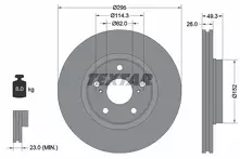 Тормозной диск Textar 92163903 для Toyota Avensis 3 пок. / T27 / универсал / рестайлинг