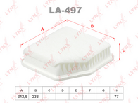 Воздушный фильтр Lynx  LA-497