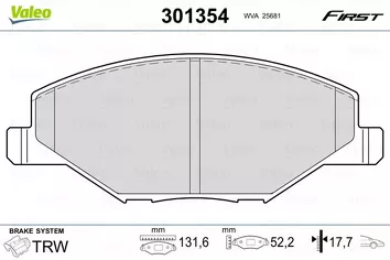 Valeo First 301354 <span>тормозные колодки передние</span>