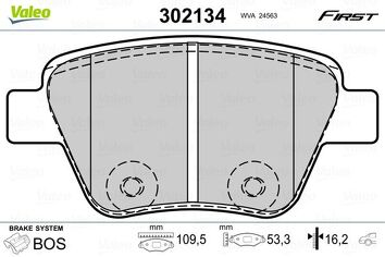 Valeo First 302134 <span>тормозные колодки задние</span>