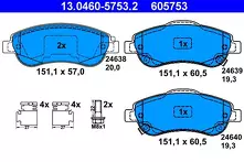 Передние тормозные колодки ATE  13.0460-5753.2