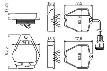 Передние тормозные колодки Bosch  0 986 494 436