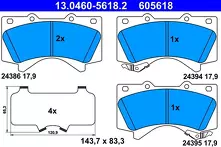 Передние тормозные колодки ATE  13.0460-5618.2
