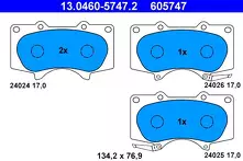 Передние тормозные колодки ATE  13.0460-5747.2