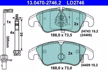 Передние тормозные колодки ATE Ceramic  13.0470-2746.2