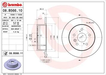 Brembo Prime Line 08.B566.11 <span>тормозной диск полный</span>