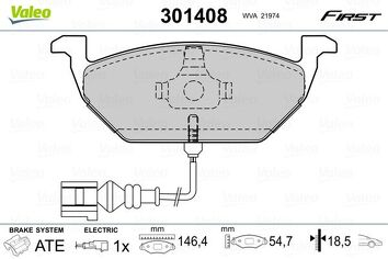 Valeo First 301408 <span>тормозные колодки передние</span>