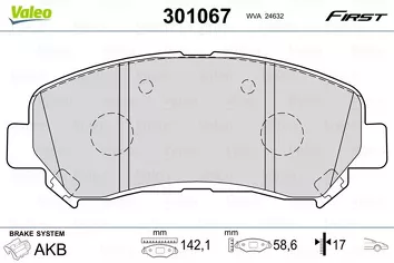 Valeo First 301067 <span>тормозные колодки передние</span>