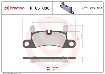 Brembo P 65 030 <span>тормозные колодки задние</span>