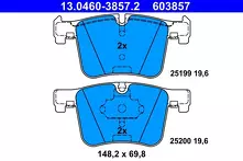 Передние тормозные колодки ATE  13.0460-3857.2