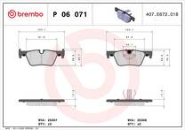 Задние тормозные колодки Brembo  P 06 071