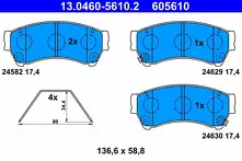 Передние тормозные колодки ATE  13.0460-5610.2