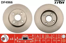 Тормозной диск TRW DF4966 для Mazda 2 DE, DH / рестайлинг