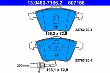 Передние тормозные колодки ATE  13.0460-7166.2