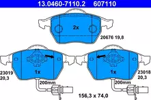 Передние тормозные колодки ATE  13.0460-7110.2