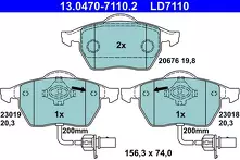 Передние тормозные колодки ATE Ceramic  13.0470-7110.2